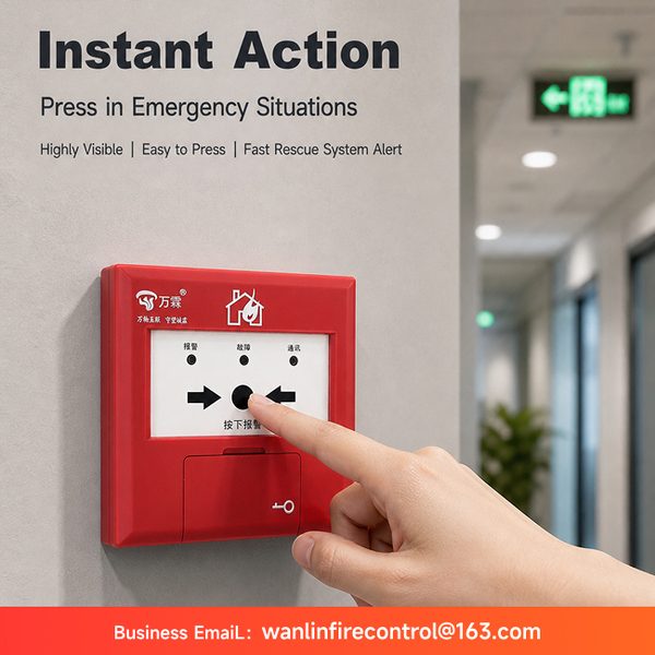 NB-IoT (LTE Cat-NB1) NB-IoT Manual Call Point Product Image — Wanlin Fire Protection manual call point for campus safety