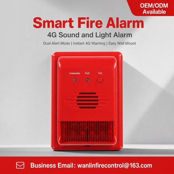 RF 433MHz Mesh + 4G LTE Backup Wireless Interconnected Sounder Strobe System Product Image — Wanlin Fire Protection smart alarm with IP67 rating