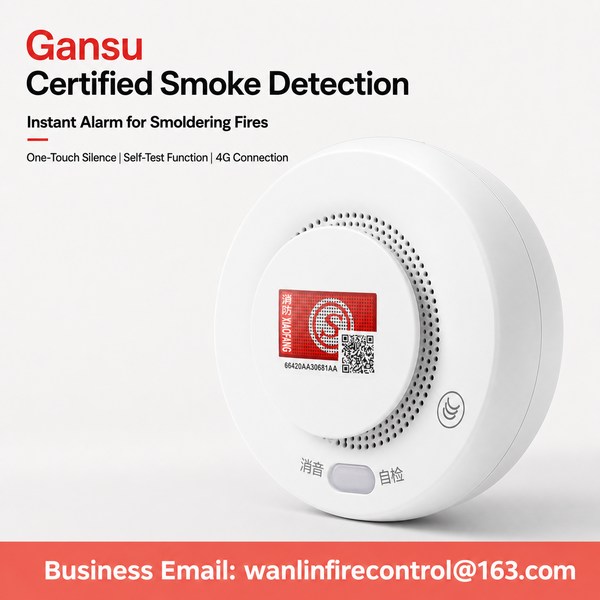 RF 433MHz Mesh + 4G LTE Backup Wireless Interconnected CO Alarm System Product Image — Wanlin Fire Protection CO detector for boiler room