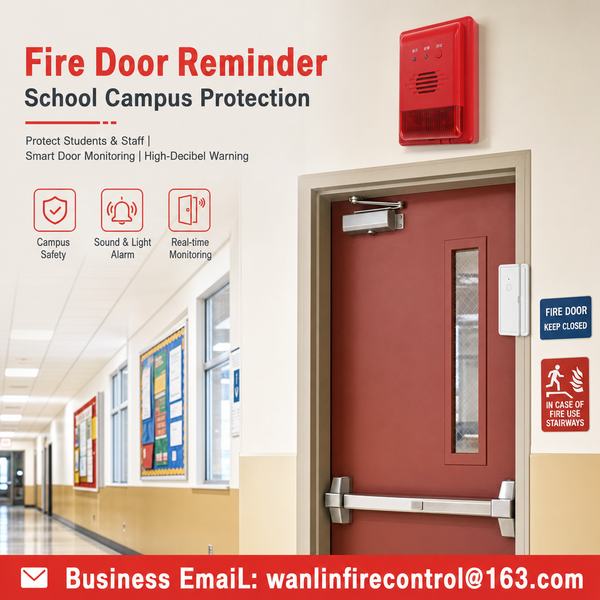 fire door alarm with visual alert