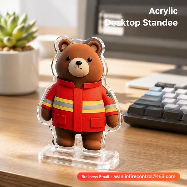 Xiao Bear Large Huggable Fire Rescue Bear with Uniform Product Image — Wanlin Fire Protection cute fire safety plush