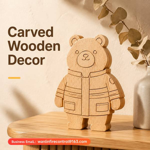 Xiao Bear Mini Plush Keychain with Carabiner Product Image — Wanlin Fire Protection fireman cartoon hero