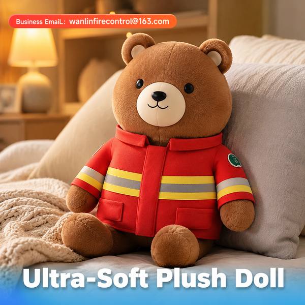 Fire Rescue Teddy Bear China Manufacturer, Fire Safety Mascot Plush Toy, OEM/ODM Global Shipping to