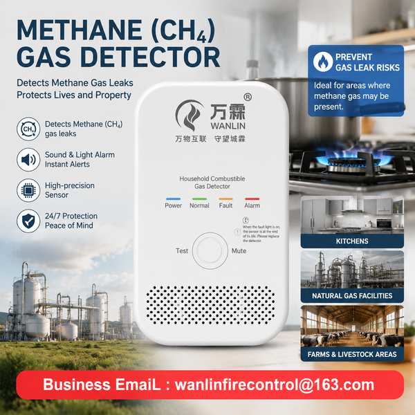4G Smart Home Gas Alarm with Voice Product Image — Wanlin Fire Protection gas alarm India BIS