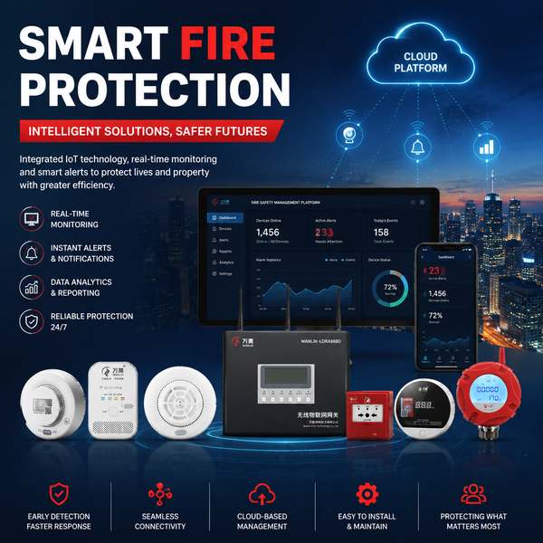 Smart IoT Fire Safety Gateway Smart Fire Solution - Wanlin fire alarm bell