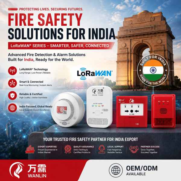 Best LoRaWAN Photoelectric Smoke Detector Manufacturer | Jaipur India Export - EN54 Certified Wanlin