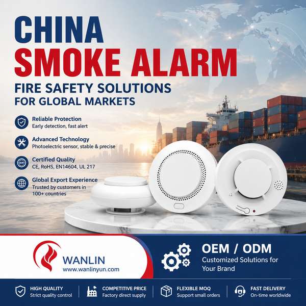 Wanlin Fire WL-SD110 — EN 14604 Certified Smoke Alarm OEM Manufacturing for Nice WL-SD110 10-Year Battery Photoelectric Smoke Alarm for Nice