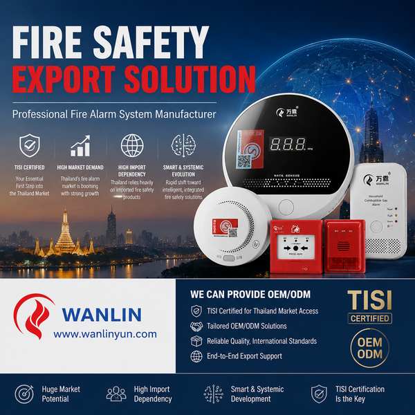 Mosque smoke detector Thailand for Australia Buyers: Smart Fire Safety Export by Wanlin Fire China F