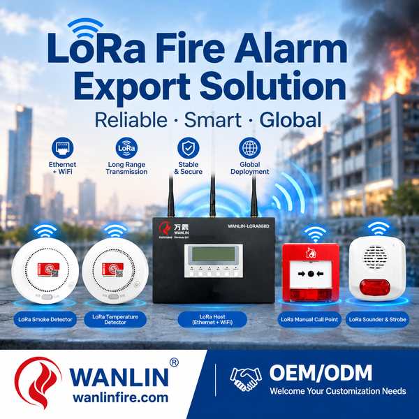 LoRa 915 MHz fire detector for Finland Buyers: LoRaWAN Fire Alarm Export by Wanlin China Factory