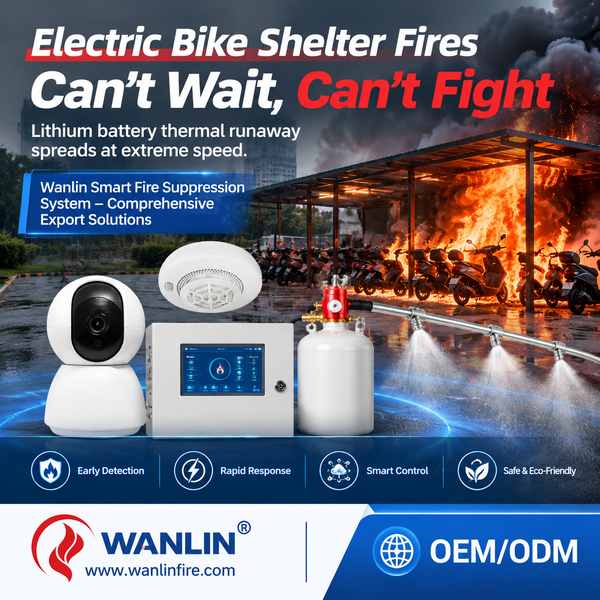 Supermarket Bike Parking Fire Safety e-bike shelter fire suppression system for Karachi, Pakistan