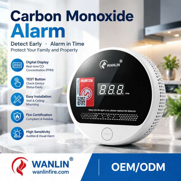 Construction site CO detector for Cairo Buyers: Carbon Monoxide Alarm Export from Wanlin China Facto