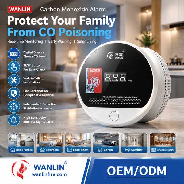 SABER certified CO alarm for Addis Ababa Buyers: Carbon Monoxide Alarm Export from Wanlin China Fact-Product Center-Wanlin Fire Equipment